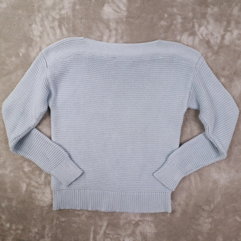 Lauren Ralph Lauren Knit Women's‎ Medium Long Sleeve Sweater Blue Boat Neck